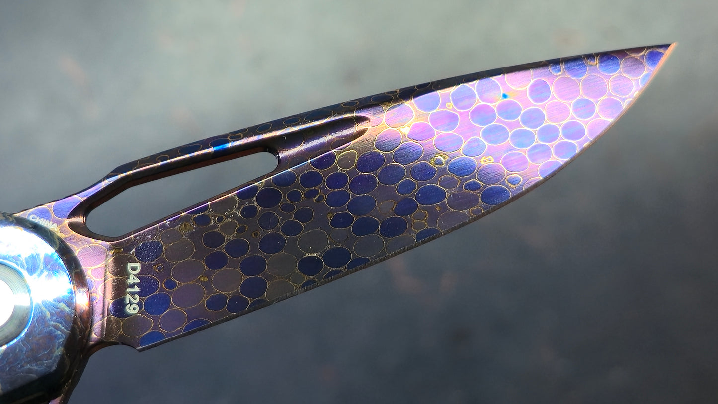 Dreamtech D4129 Button Liner Lock Lightning Ano Ti Mosaic Damascus