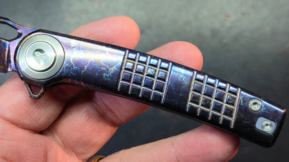 Dreamtech D4129 Button Liner Lock Lightning Ano Ti Mosaic Damascus