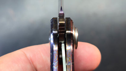Dreamtech D4129 Button Liner Lock Lightning Ano Ti Mosaic Damascus