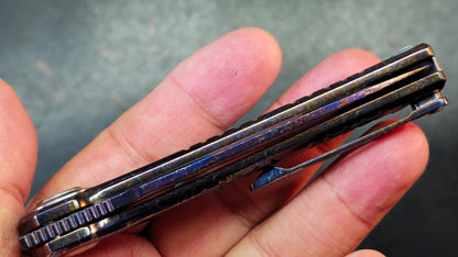Dreamtech D4129 Button Liner Lock Lightning Ano Ti Mosaic Damascus
