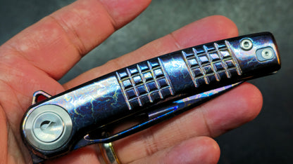 Dreamtech D4129 Button Liner Lock Lightning Ano Ti Mosaic Damascus