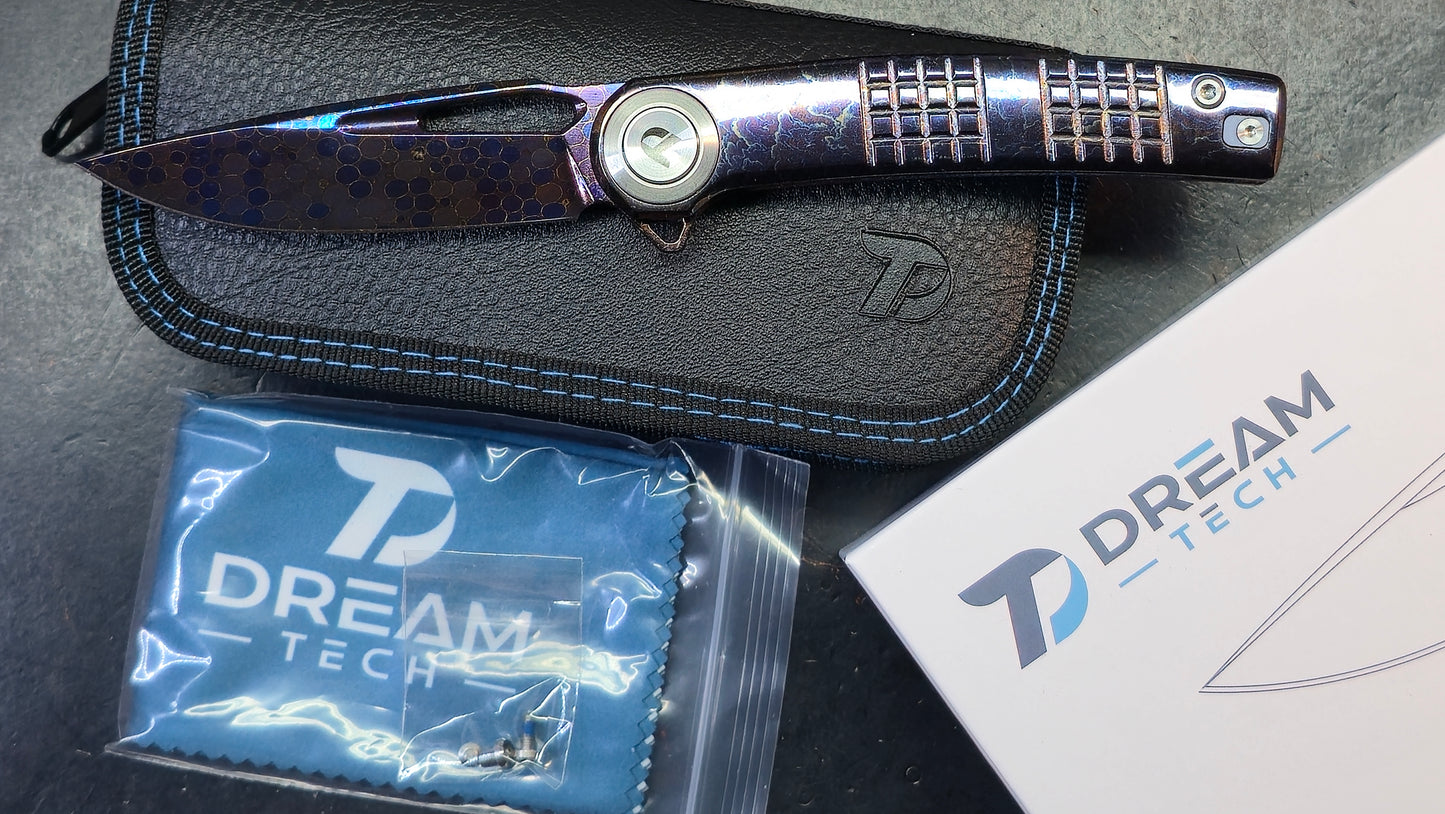 Dreamtech D4129 Button Liner Lock Lightning Ano Ti Mosaic Damascus