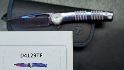 Dreamtech D4129 Button Liner Lock Lightning Ano Ti Mosaic Damascus