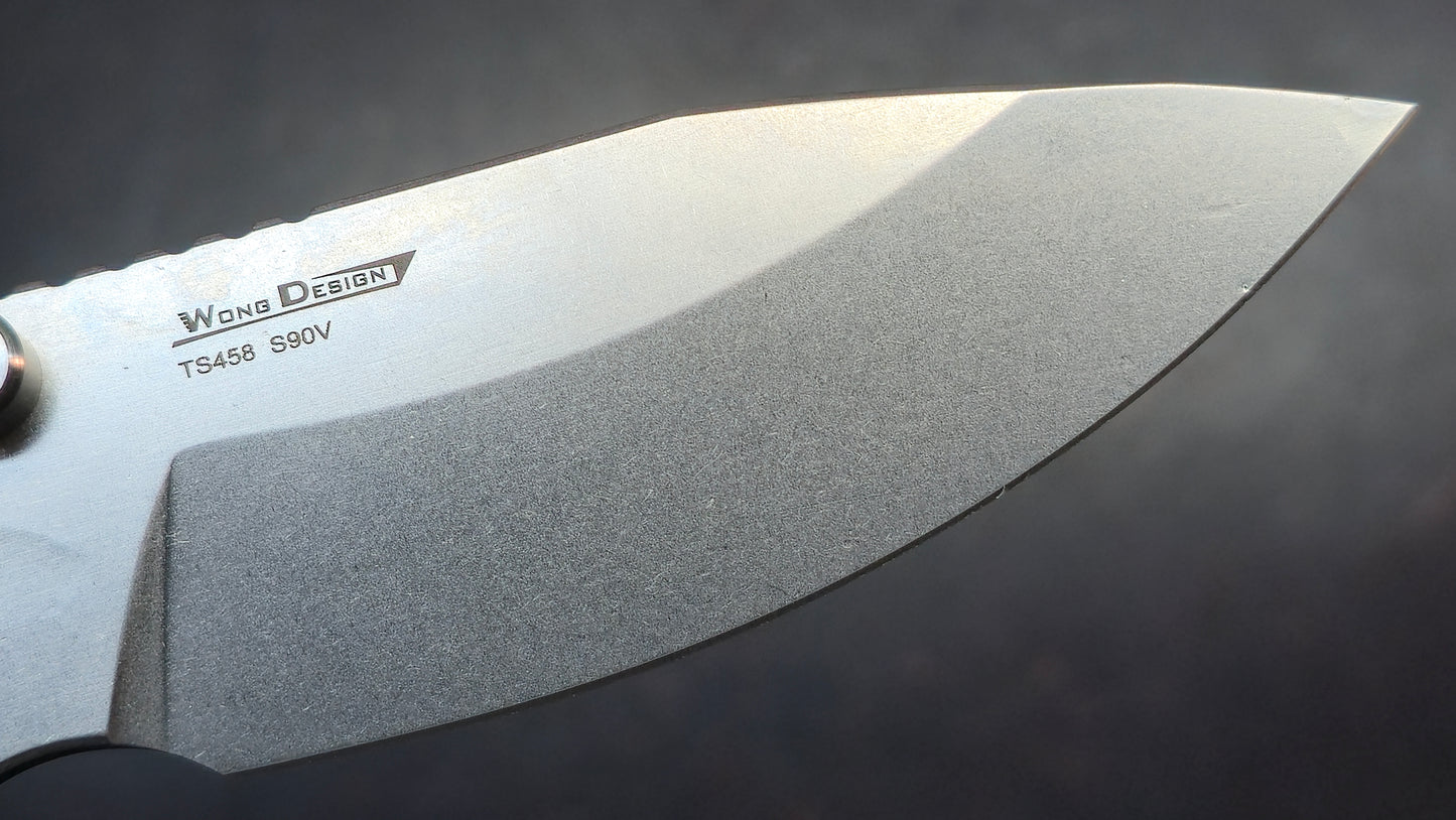TwoSun TS458 Gray Titanium Handle ELMAX / S90V Plain Edge