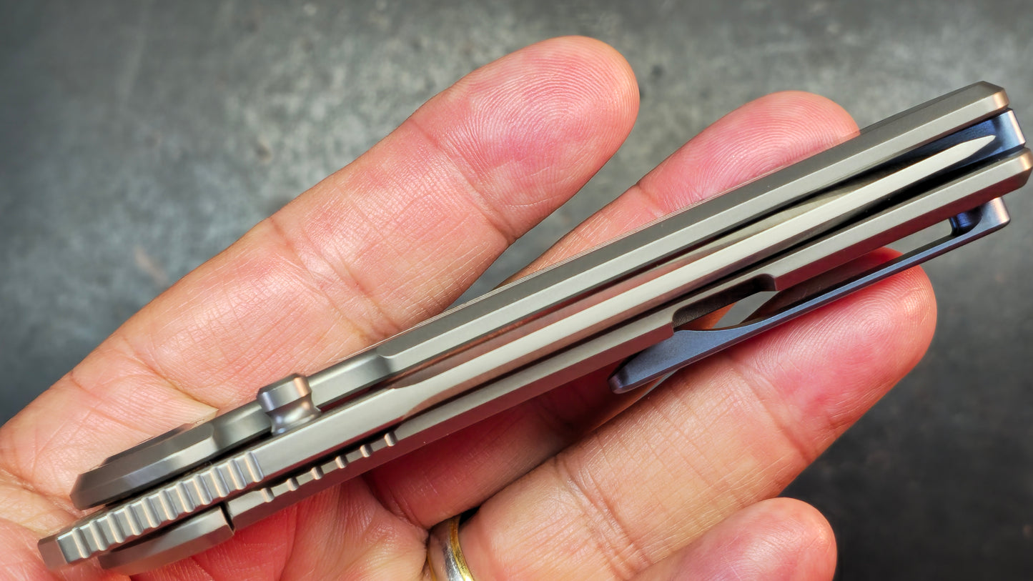 Maxace Peregrine II Folding Knife Sandblast Titanium Handle M390