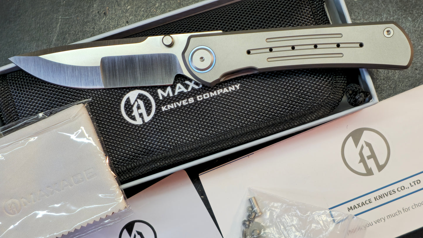 Maxace Peregrine II Folding Knife Sandblast Titanium Handle M390