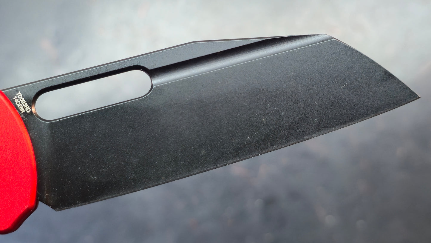 Defcon TD023RD Red Aluminum Handle 14C28N Reverse Tanto