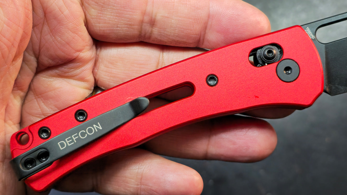 Defcon TD023RD Red Aluminum Handle 14C28N Reverse Tanto