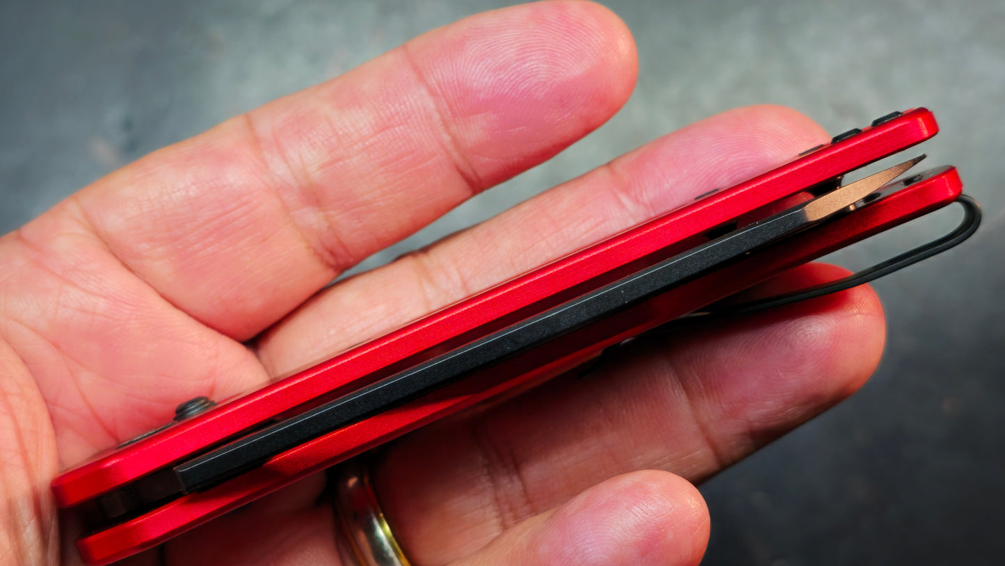 Defcon TD023RD Red Aluminum Handle 14C28N Reverse Tanto