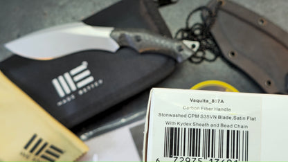 We Knife Vaquita neck knife 807A Carbon Fiber S35VN Full tang blade