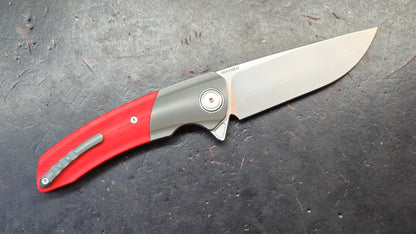 Maxace Mamba Liner Lock Red G10 / Titanium 3.5" Bead Blast SLD Magic