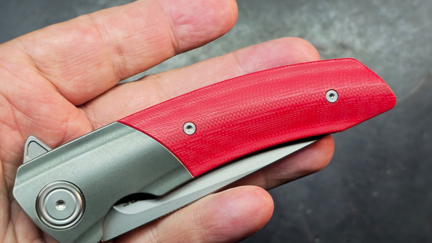 Maxace Mamba Liner Lock Red G10 / Titanium 3.5" Bead Blast SLD Magic