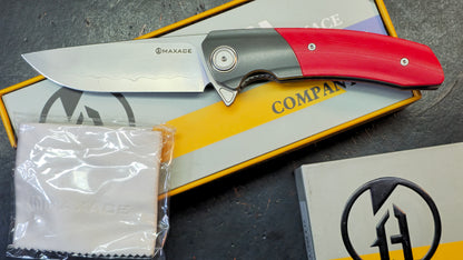 Maxace Mamba Liner Lock Red G10 / Titanium 3.5" Bead Blast SLD Magic
