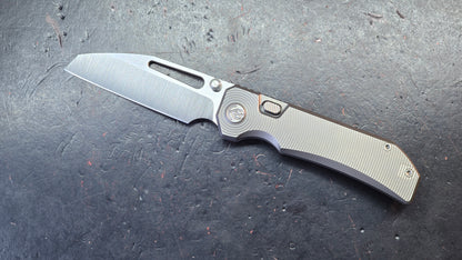 KB Venom Botton Liner Lock Gray / Flame Ano Titanium Handle S90V Blade
