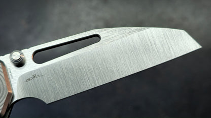 KB Venom Botton Liner Lock Gray / Flame Ano Titanium Handle S90V Blade
