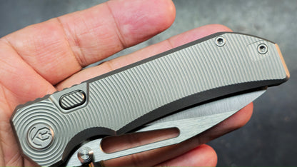KB Venom Botton Liner Lock Gray / Flame Ano Titanium Handle S90V Blade