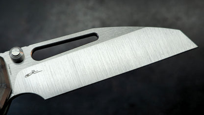 KB Venom Botton Liner Lock Gray / Flame Ano Titanium Handle S90V Blade