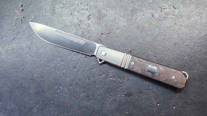 Karbon Flatline KARB115 Titanium with Red Carbon Fiber 154CM