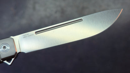 Karbon Flatline KARB115 Titanium with Red Carbon Fiber 154CM