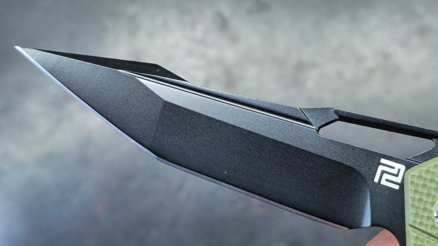 Artisan Cutlery Interceptor Green G10 Handle Black D2