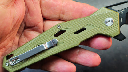 Artisan Cutlery Interceptor Green G10 Handle Black D2
