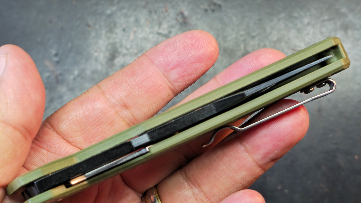 Artisan Cutlery Interceptor Green G10 Handle Black D2