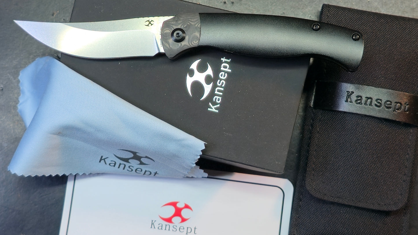 KANSEPT Mujir Ti / CF Handle CPM-S35VN Blade Dirk Pinkerton Design
