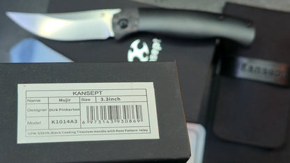 KANSEPT Mujir Ti / CF Handle CPM-S35VN Blade Dirk Pinkerton Design