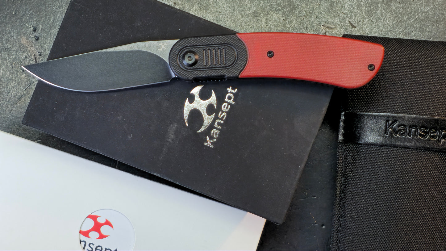 Kansept Knives Lundquist Reverie Black/Red G-10 154CM Blade