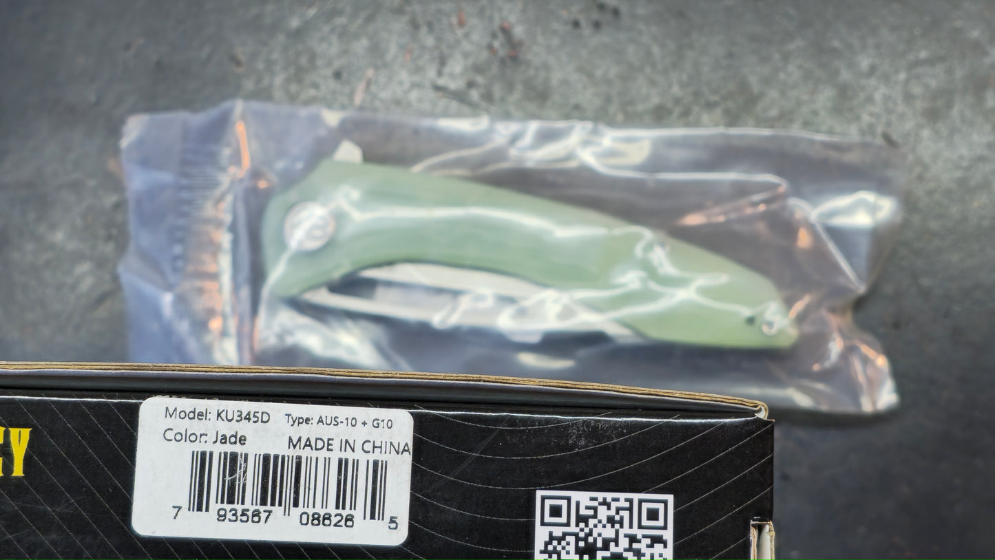Kubey Merced Jade G10 Handle AUS-10 Blade