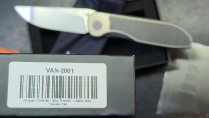 Vanguard Cheetah Frame Lock Knife Ti / Carbon Fiber Handle M390 Blade