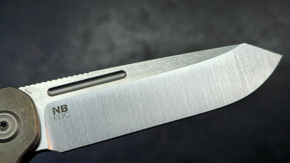 Kubey Steelhead Brown Titanium Handle M390 Blade