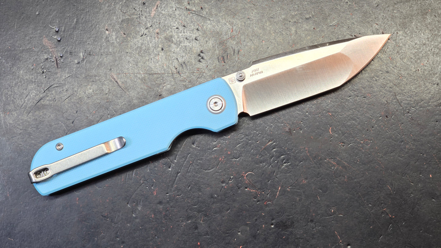 CJRB Nova Baby Blue G10 Handle AR-RPM9 Blade