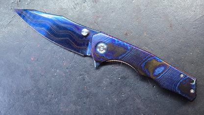 SixLeaf SL-81 Timascus Handle Damascus Blade