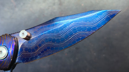 SixLeaf SL-81 Timascus Handle Damascus Blade