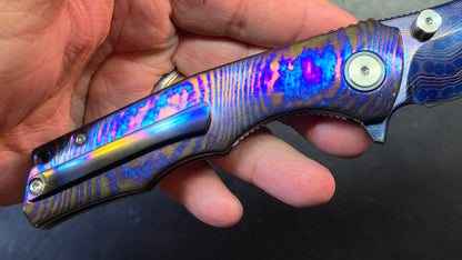 SixLeaf SL-81 Timascus Handle Damascus Blade