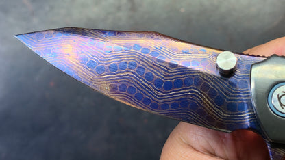 SixLeaf SL-81 Zirconium Handle Damascus Blade