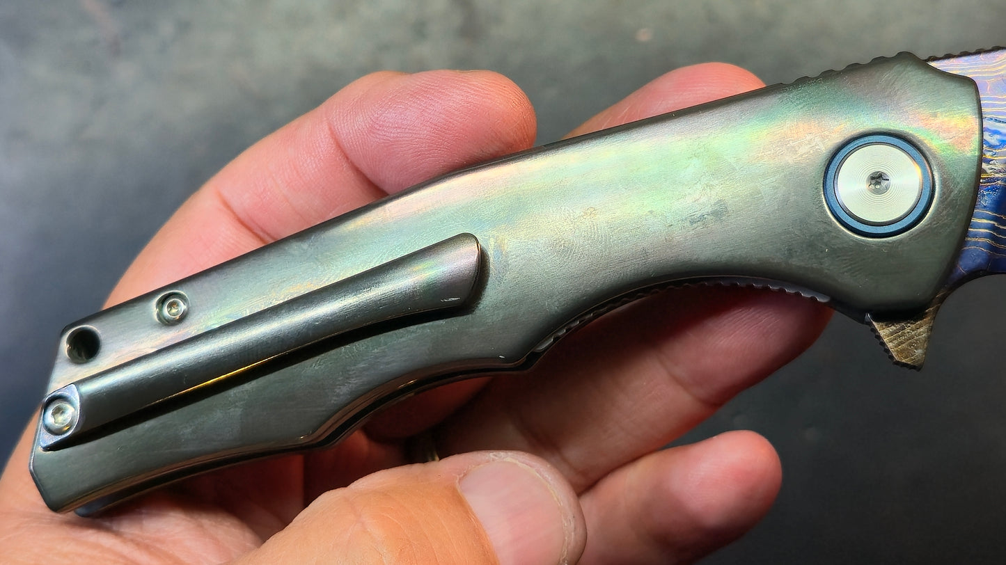SixLeaf SL-81 Zirconium Handle Damascus Blade