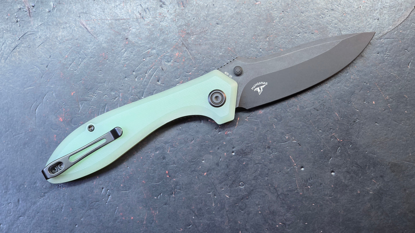 Kubey Ruckus Linerlock Orange or Jade G-10 Handle Aus-10 Blade