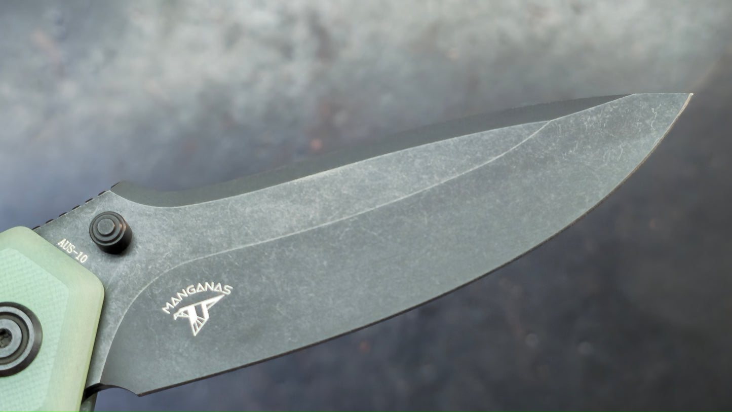 Kubey Ruckus Linerlock Orange or Jade G-10 Handle Aus-10 Blade