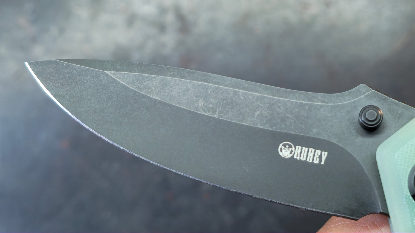 Kubey Ruckus Linerlock Orange or Jade G-10 Handle Aus-10 Blade
