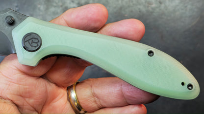 Kubey Ruckus Linerlock Orange or Jade G-10 Handle Aus-10 Blade
