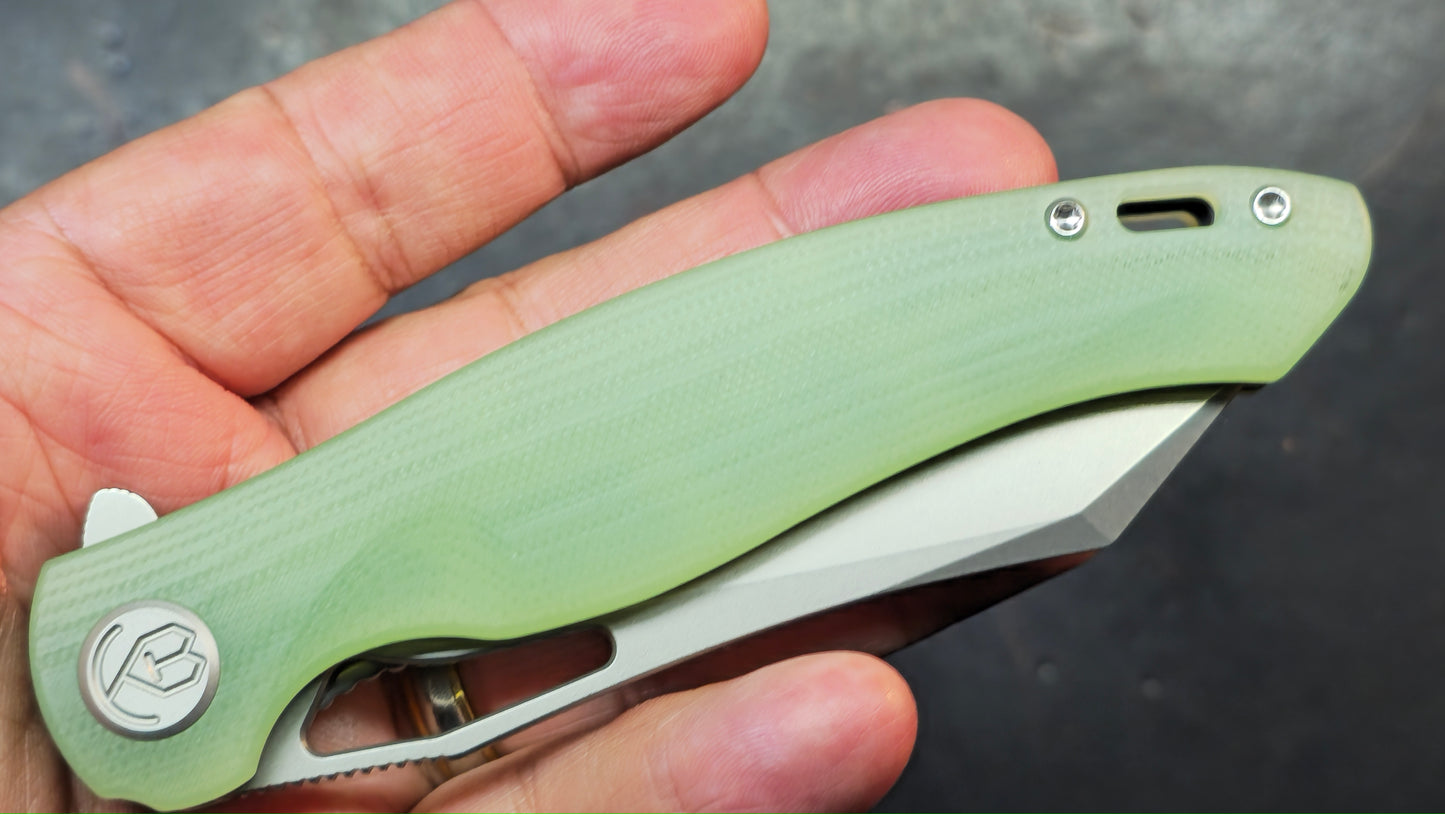 Kubey Drake Linerlock Jade G-10 Aus-10