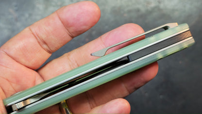 Kubey Drake Linerlock Jade G-10 Aus-10