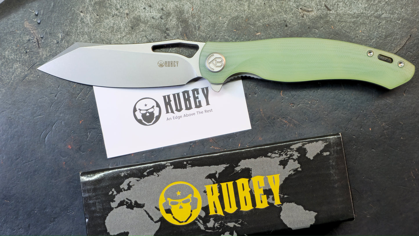 Kubey Drake Linerlock Jade G-10 Aus-10