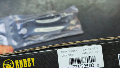 Kubey Folding Knife Black G10 Handle Satin or Black Stonewash D2