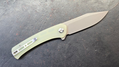 SENCUT Snap Liner Lock Knife Natural G-10 Handle 9CR18MOV Blade