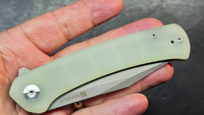 SENCUT Snap Liner Lock Knife Natural G-10 Handle 9CR18MOV Blade