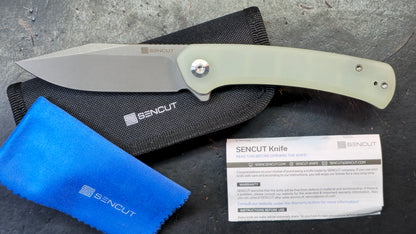 SENCUT Snap Liner Lock Knife Natural G-10 Handle 9CR18MOV Blade
