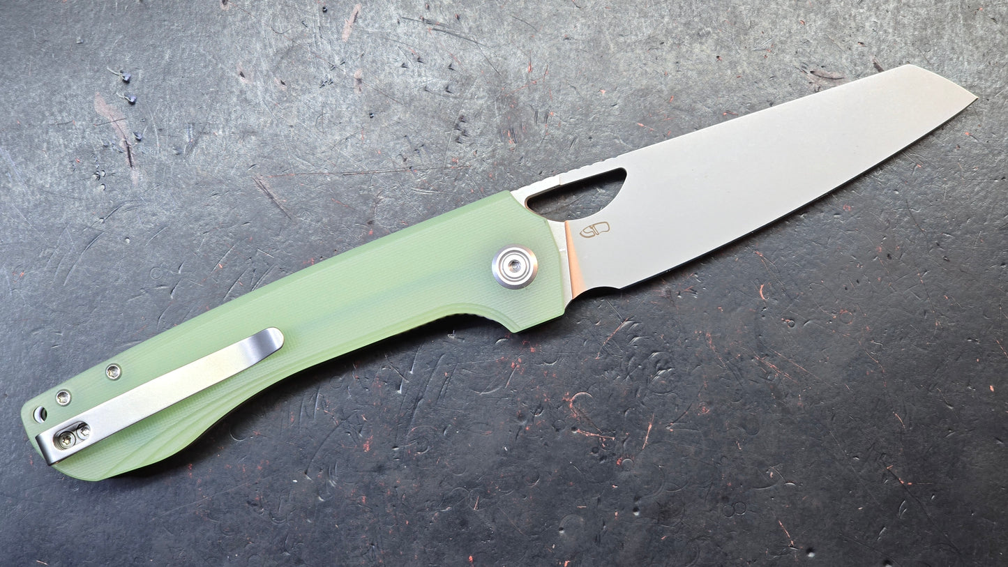 Kubey Elang Liner Lock Folding Jade G10 Handle AUS-10 Blade